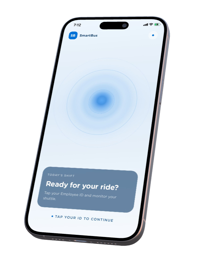 SmartBus employee tap-in mobile app