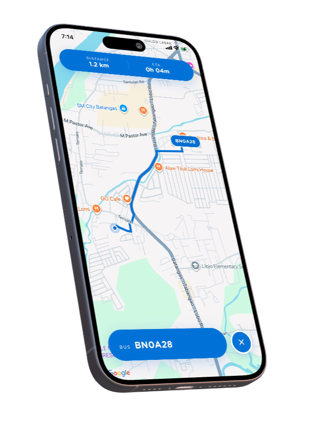 SmartBus live bus tracking screen